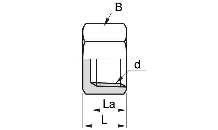 六角キャップ(NC)図面