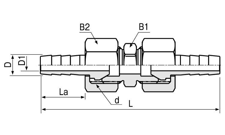 両口ホースジョイント(ROHS2)図面