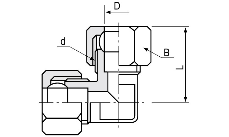両口リングエルボ(RL－R)図面