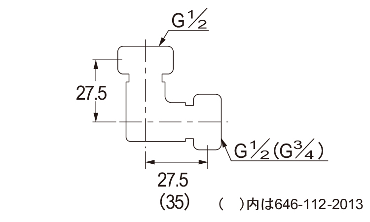 両ナットつきフレキ用エルボ図面