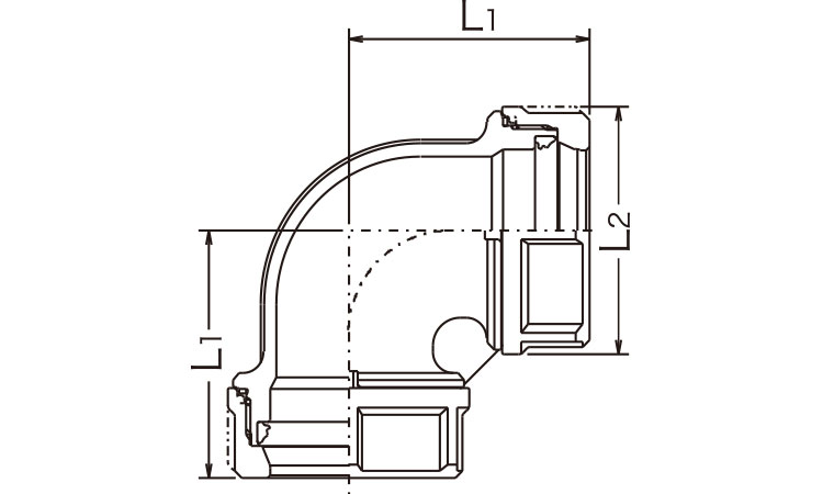 ON　90°エルボ(NJX90E)図面