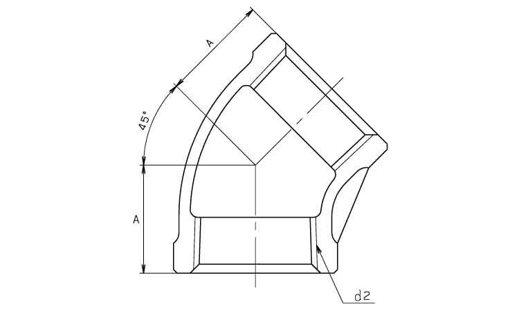 90°エルボ(PLZ)(KITZ)図面