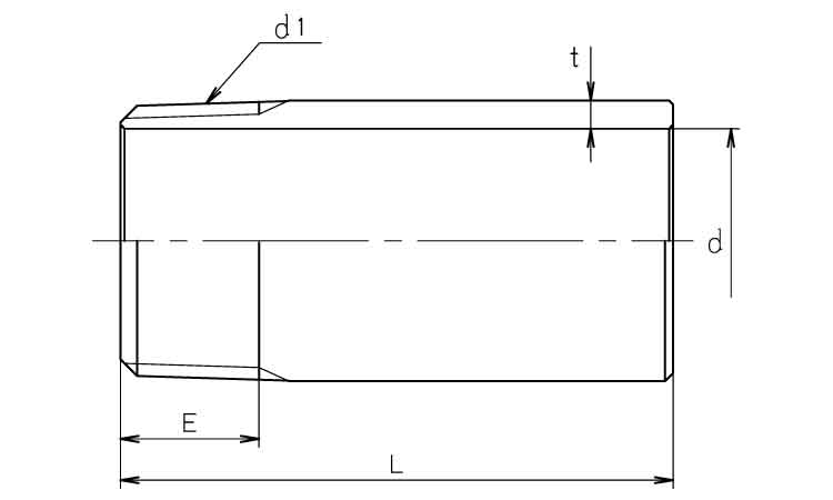 片長ニップル(ＰＫ１２５Ｌ)図面