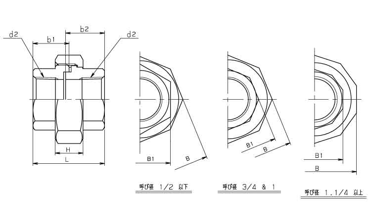ユニオン(PU)(KITZ)図面