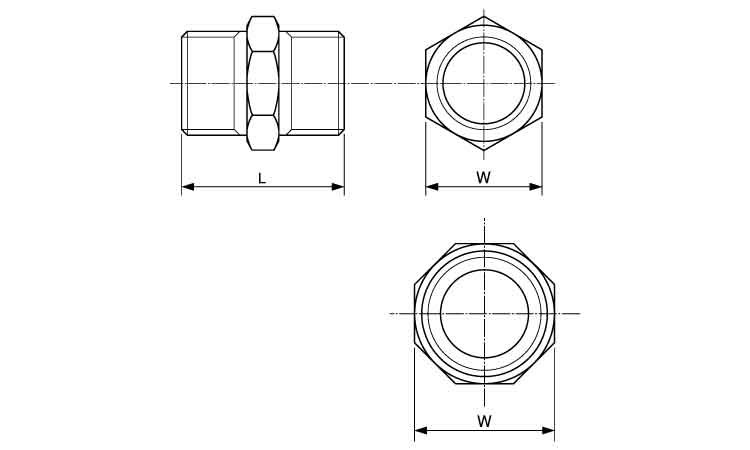 MD　6角ニップル図面