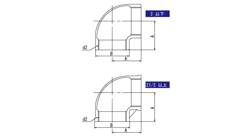 KSG　90°エルボ図面