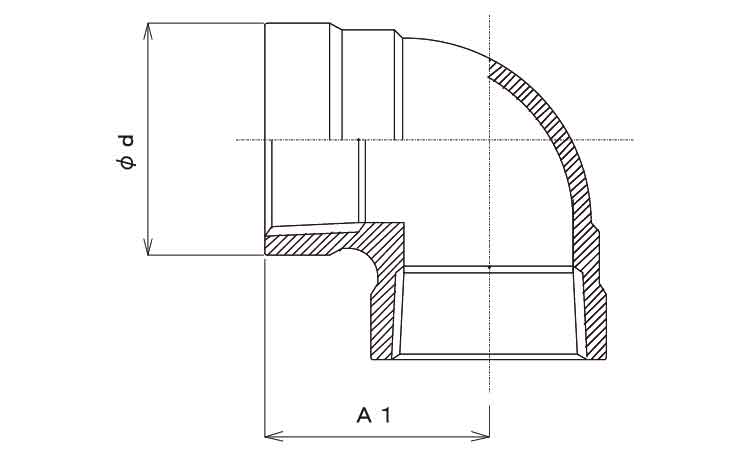 ナゴヤ　90°エルボ(L)図面