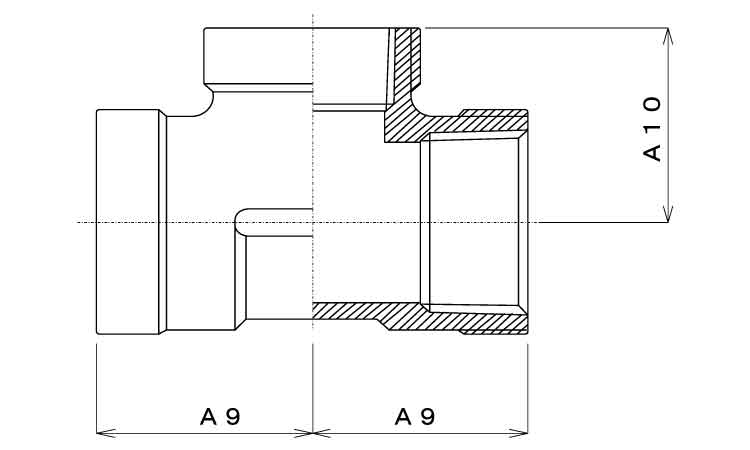 ナゴヤ　径違いチー(RT)図面