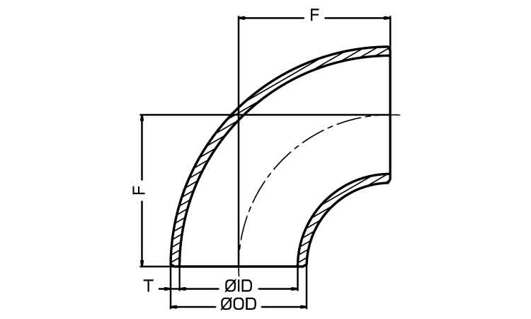 90°エルボ(90E・L)(20S)図面