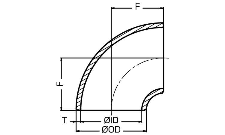 90°エルボ(90E・S)(S40)図面