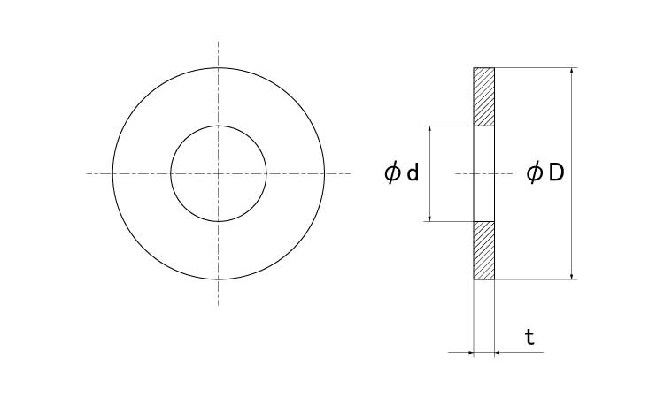 ワッシャー(JIS小形)図面
