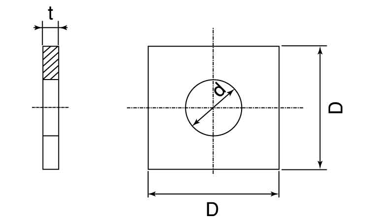 角ワッシャー(小形)図面