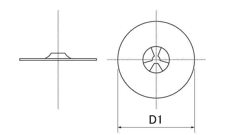 三ツ爪スピードワッシャ(軸用)図面