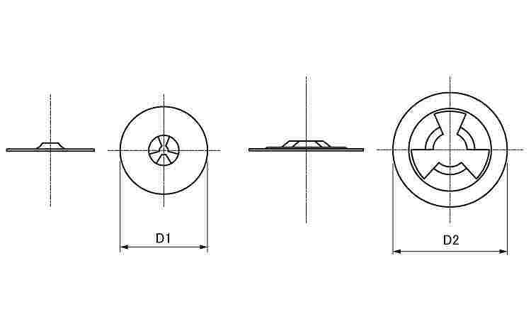 三ツ爪スピードワッシャ(ねじ用)図面