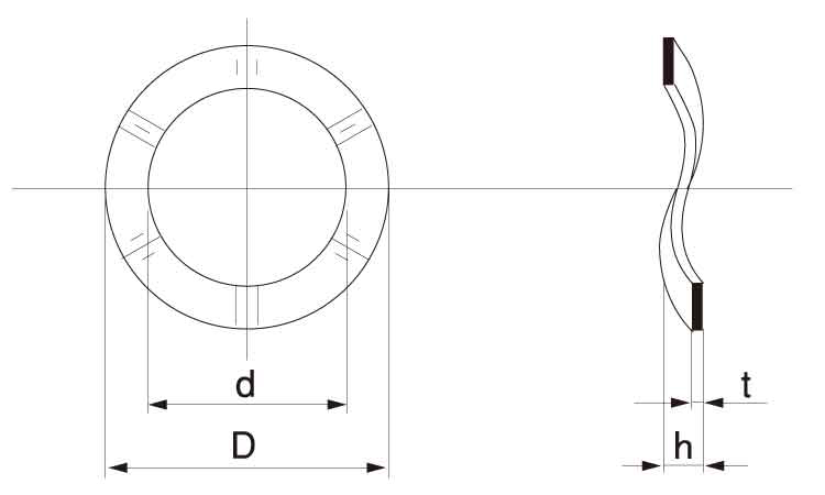 ウェーブワッシャ(標準・IWT)図面